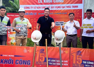 Xây dựng nhà phố tân cổ điển Đồng Nai - KHỞI CÔNG NHÀ ANH NGUYỄN XUÂN QUYẾT 